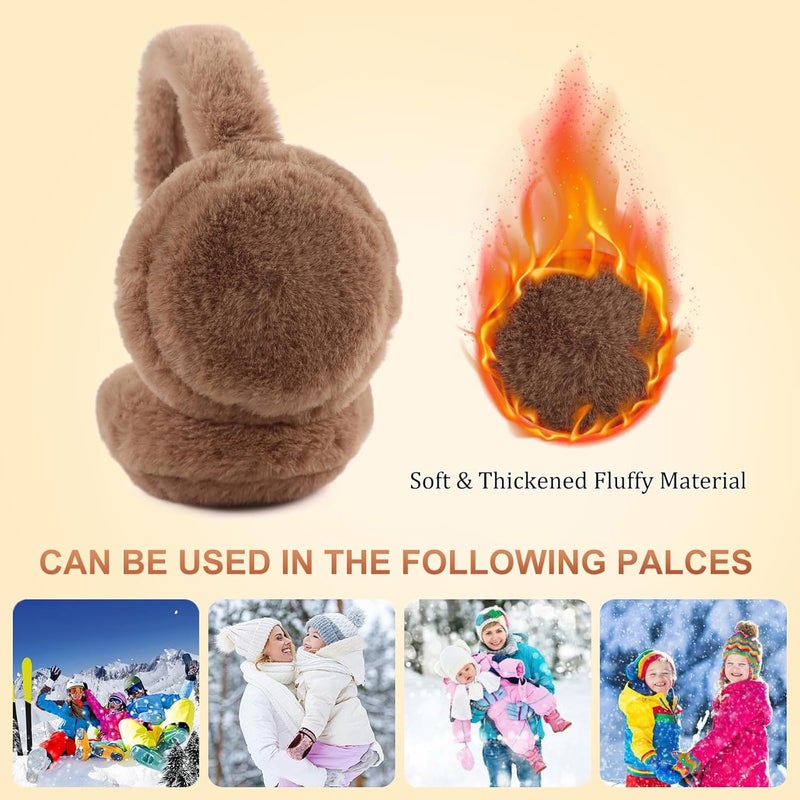 Pesaat Fluffy Ear Muff for Women Plush Earmuffs Kids Winter Earmuffs Girls Boys Cold Weather Ear Warmer - Image 3